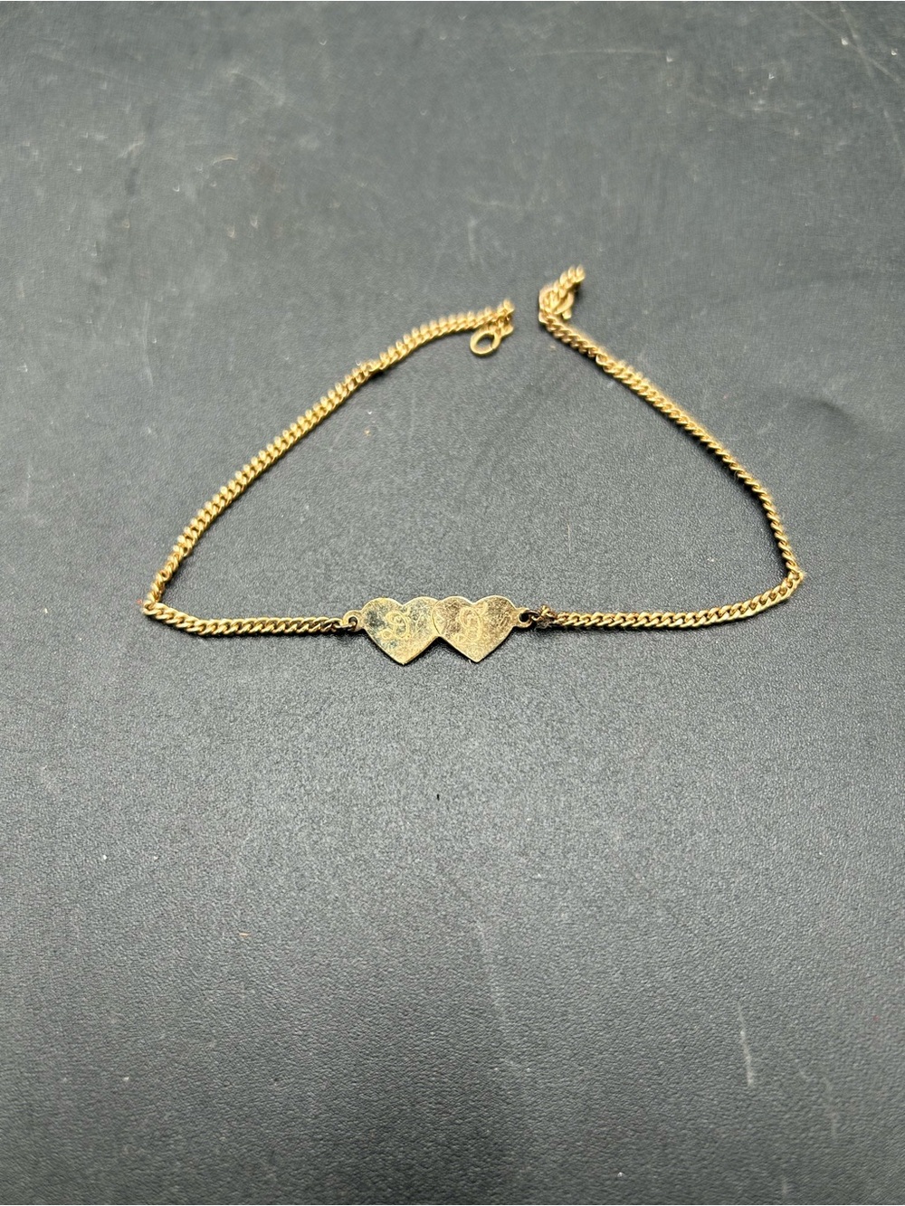 12k gf Gold Double Heart Chain Bracelet - Women Jewelry monogrammed